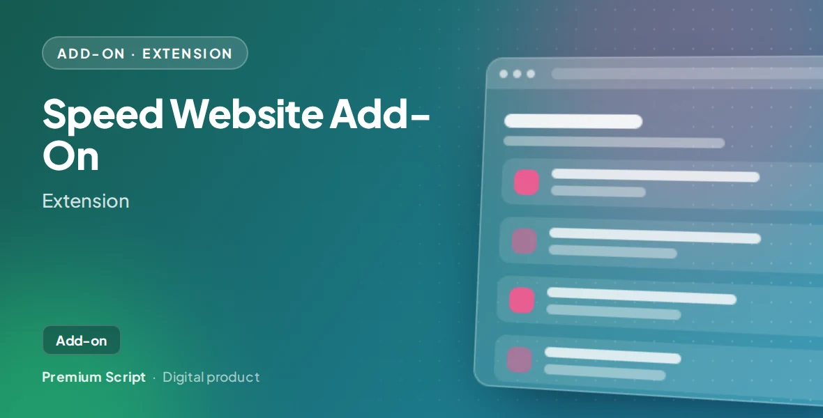 Speed Website Add-On