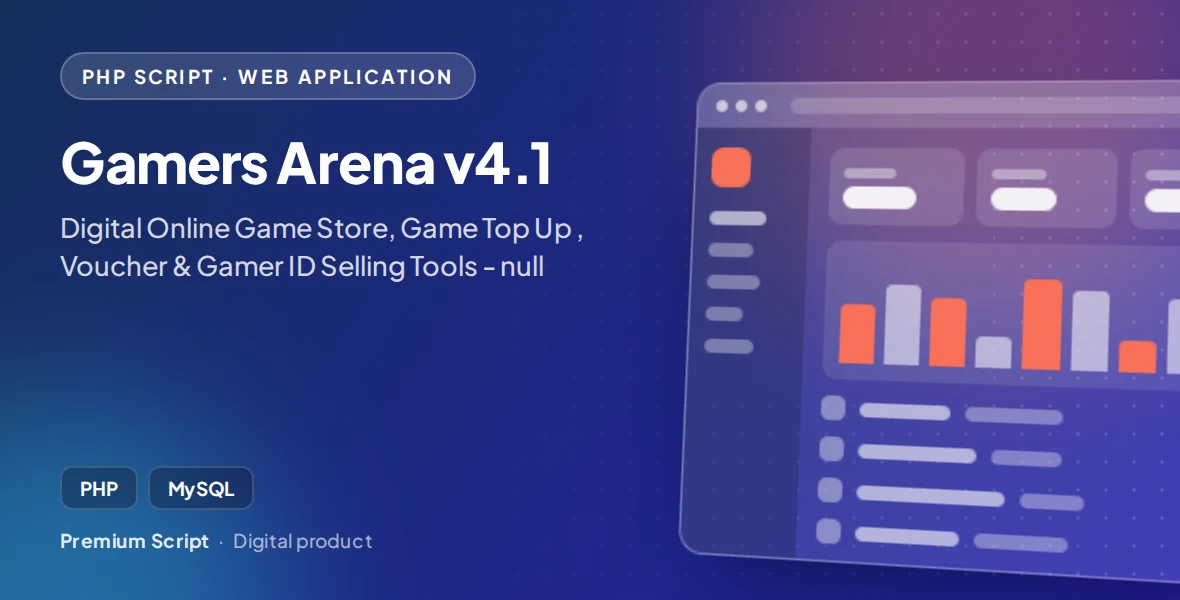 Gamers Arena v4.1 - Digital Online Game Store, Game Top Up , Voucher & Gamer ID Selling Tools - null