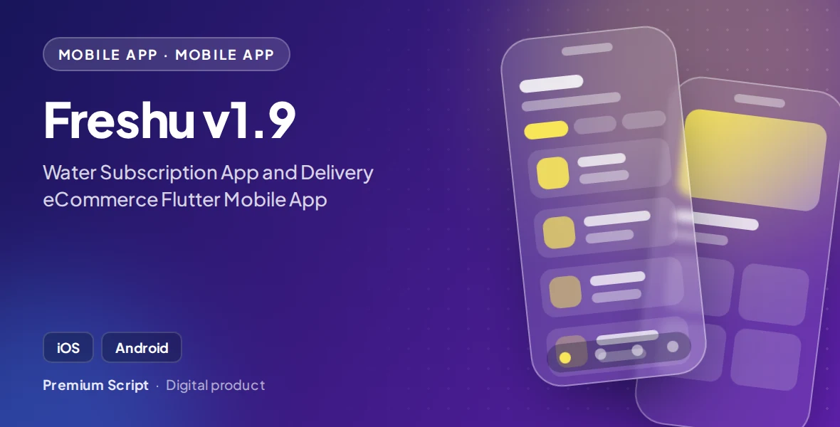 Freshu v1.9 - Water Subscription App and Delivery eCommerce Flutter Mobile App