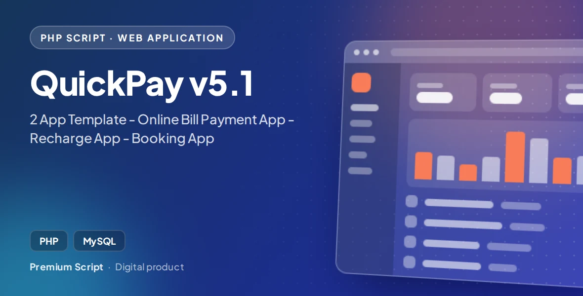 QuickPay v5.1 - 2 App Template - Online Bill Payment App - Recharge App - Booking App