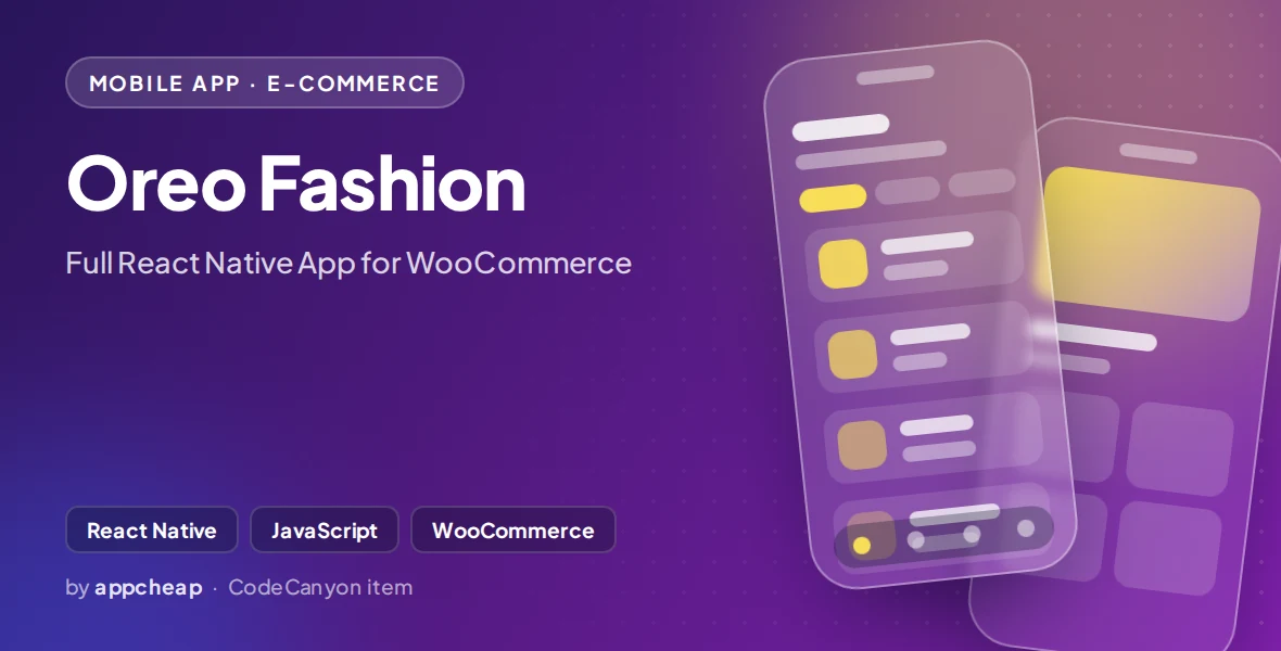 Oreo Fashion - Full React Native App for WooCommerce