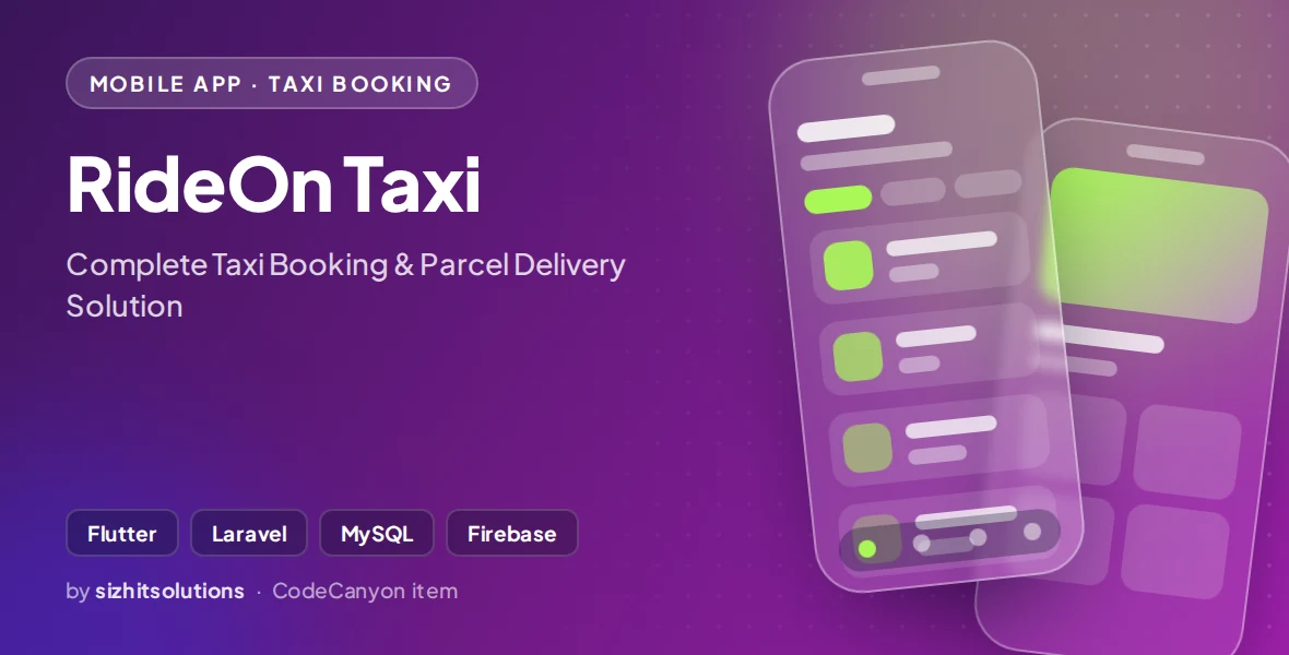 RideOn Taxi - Complete Taxi Booking & Parcel Delivery Solution