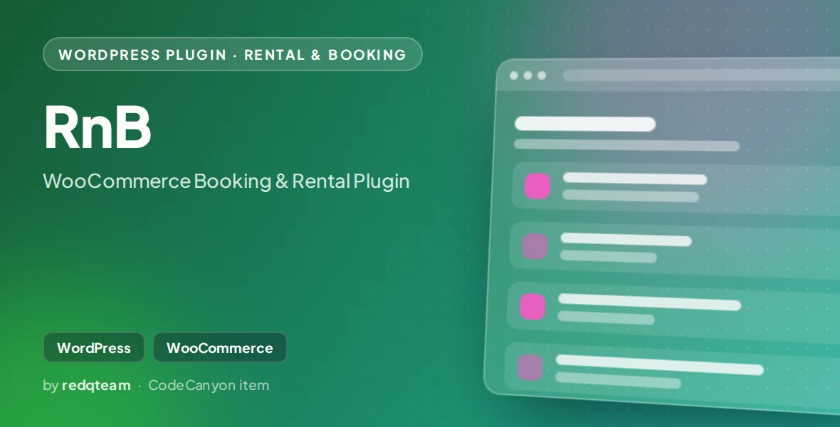 RnB - WooCommerce Booking & Rental Plugin
