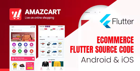 Flutter AmazCart v3.6 - Ecommerce Flutter Source code for Android and iOS